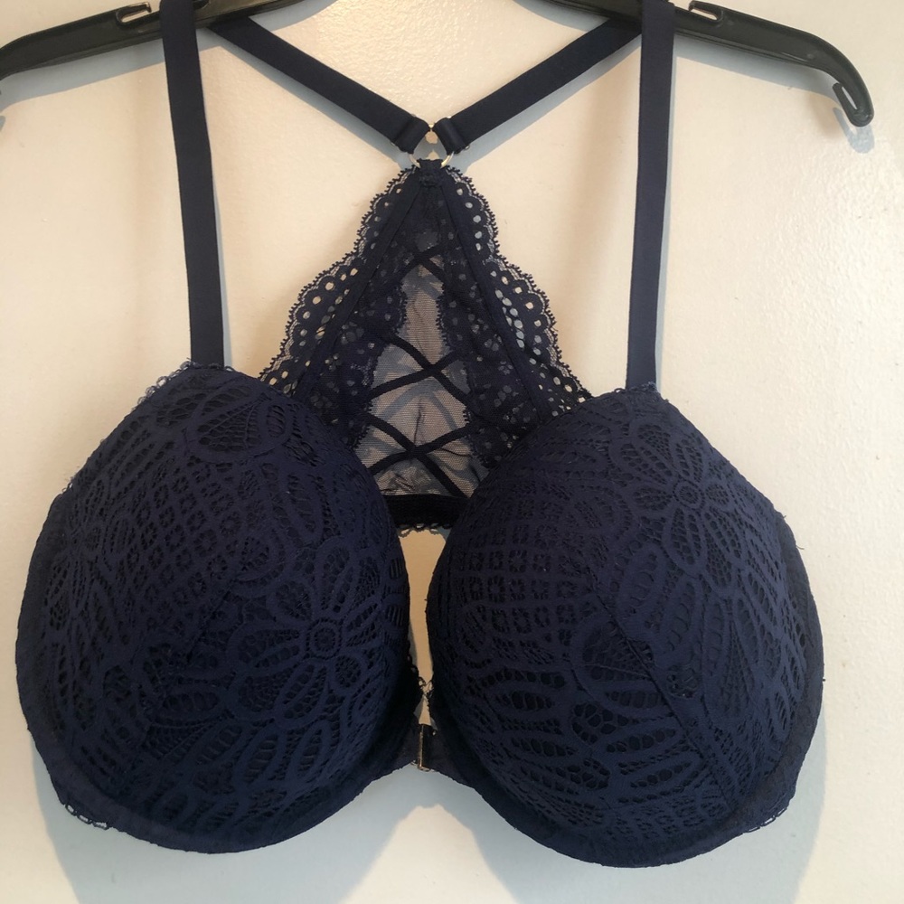 Victoria Secret Navy Blue lace push up bra